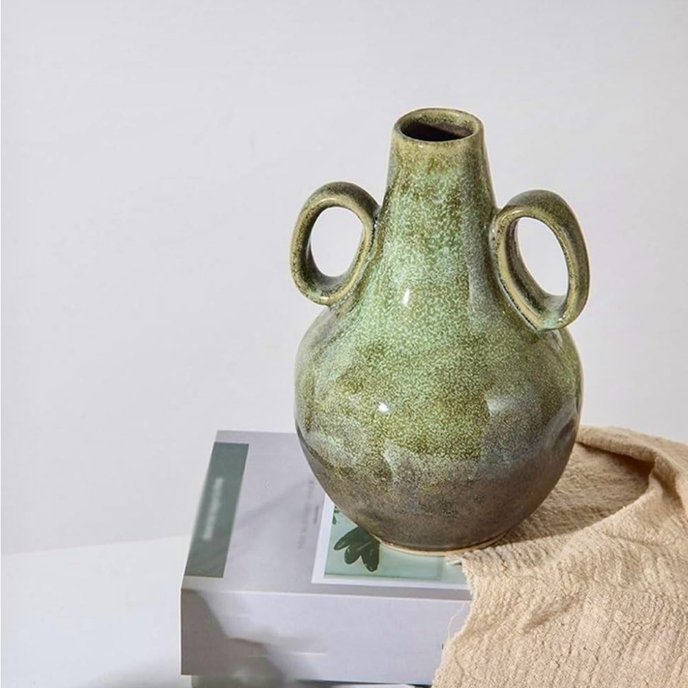 Nordic home Amphora-Style Ceramic Vase with Rustic Patina sold Amazon $135